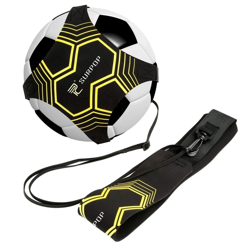 Surpop Soccer/Volleyball/Rugby Trainer, Football Kick Throw Solo Practice Training Aid Control Skills Adjustable Waist Belt for Kids Adults
