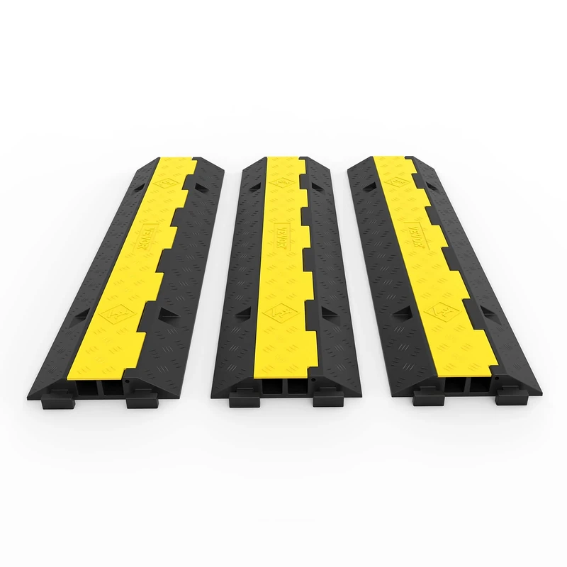 Happybuy 3-Pack 2-Channel Cable Protector with 11000 lb Speed Bump