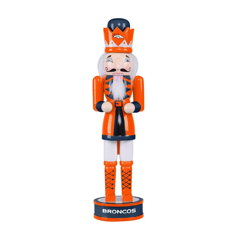 FOCO Denver Broncos 14" Holiday Nutcracker - Version 2 (Team Color)