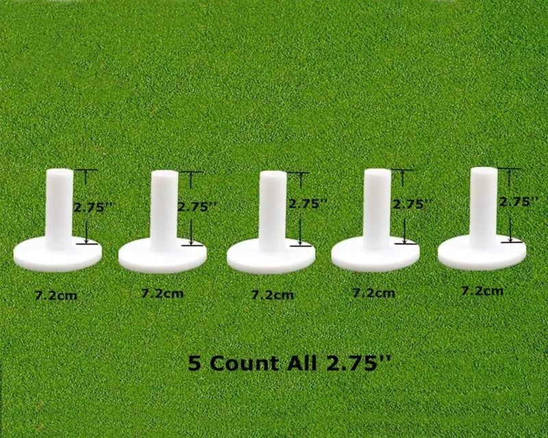 FINGER TEN Golf Rubber Tees Driving Range Value 5 Pack, Mixed Size or 5 Same Size for Practice Mat (White 5 Pack All 2.75'')