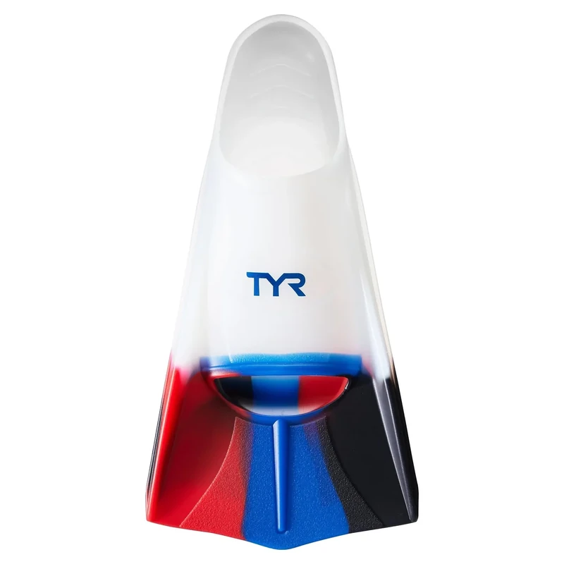 TYR Stryker Silicone Swim Fin for Racing and Training, X-Large, Navy/Red/Clear