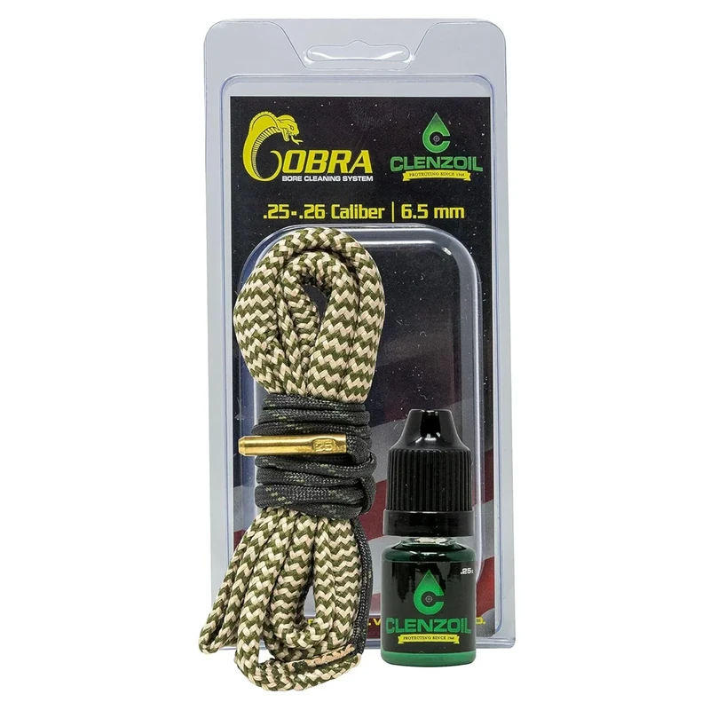 CLENZOIL Field & Range Cobra Bore Cleaner | Gun Barrel Cleaning Tool | Brass Brush Embedded in Cotton Bore Rope
