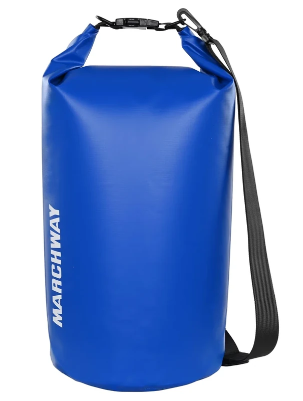 MARCHWAY Floating Waterproof Dry Bag Backpack 5L/10L/20L/30L/40L, Roll Top Sack Keeps Gear Dry for Kayaking, Rafting, Boating, Swimming, Camping, Hiking, Beach, Fishing (Dark Blue, 5L)