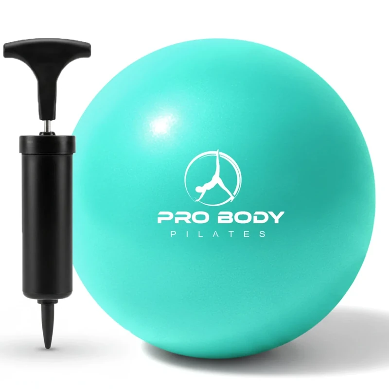 ProBody Pilates Small Exercise Ball with Pump - 9 Inch Workout Ball for Stability, Barre, Yoga, Core & Physical Therapy, Home Gym & Office Use (Aqua) - Image 1