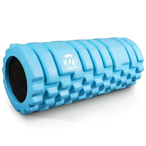 321 STRONG Foam Roller – Medium-firmness massage roller. Targets deep muscles and relieves back pain (includes e-book with 4K instructional videos).