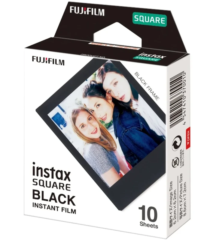 Fujifilm Instax Square Black Film - 10 Exposures - Image 1