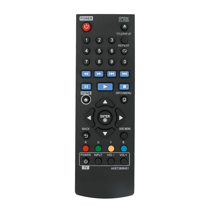 New AKB73896401 Replace Remote for LG BLU RAY DISC DVD Player BP135 BP145 BP155 BP175 BP255 BP300 BP335W BP340 BP350 BPM25 BPM35 UP870 UP875 BP550 - Image 1