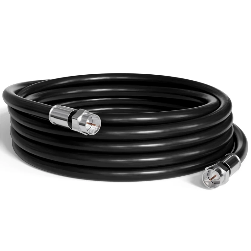 THE CIMPLE CO Coaxial Cable, 35 FT, Indoor/Outdoor, High Speed Internet, Satellite Extension, RG6, Dual Shielded Coax, CATV, UV Resistant, Weather Proof, CL2 Rated, 10.5 Meters, Black