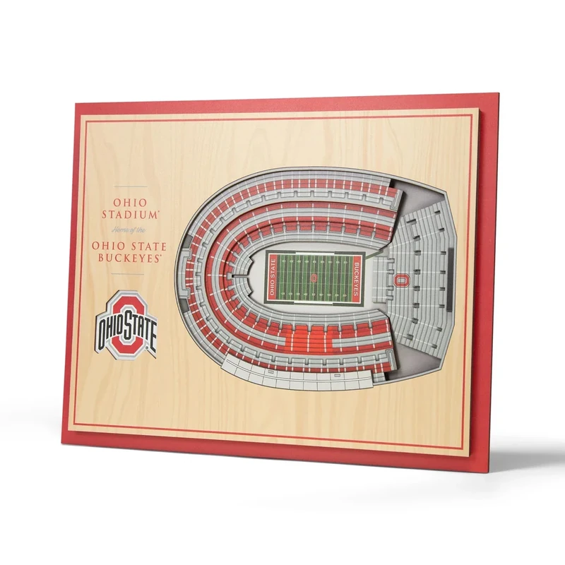 YouTheFan NCAA Ohio State Buckeyes 5-Layer StadiumView 3D Wall Art - Ohio Stadium, 13.00" x 17.00"