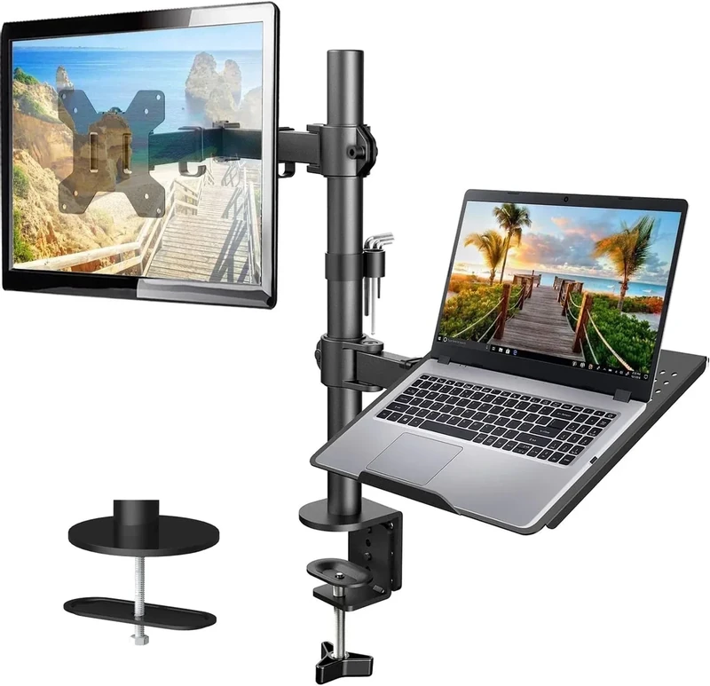 HUANUO Monitor Stand - Mount for 32" Monitor & 17" Laptop 22lb