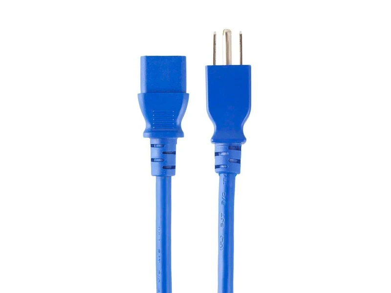 Monoprice Power Cord - NEMA 5-15P to IEC 60320 C13, 18AWG, 10A/1250W, 125V, 3-Prong, 2ft, Blue