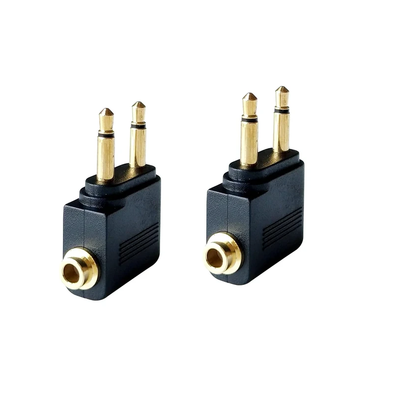 Posdou Dual 3.5mm Male to Female Adapter - Gold Plated (2 Pack)