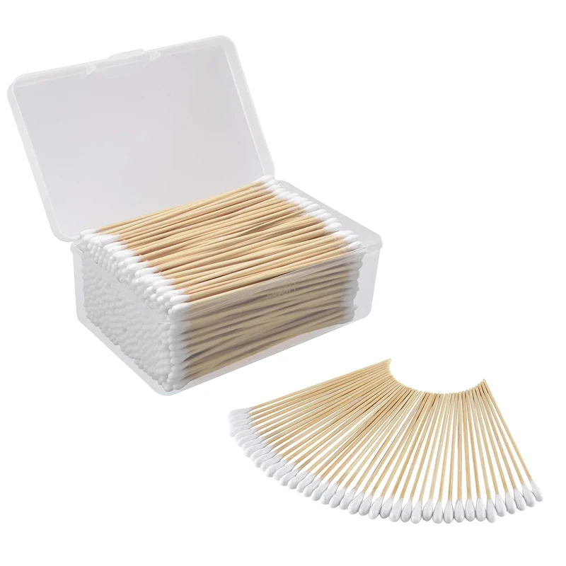 BOOSTEADY 6 Inch Cotton Gun Cleaning Swabs with Bamboo Handle in Storage Case（Choose Your Tip）