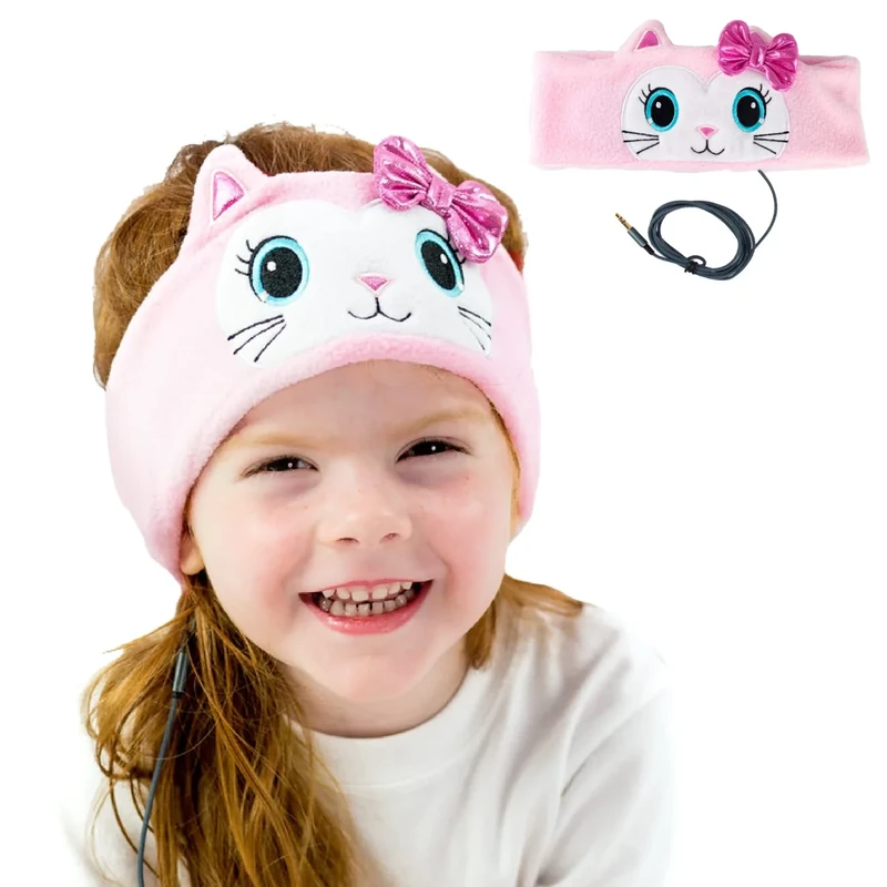 CozyPhones Headband Headphones for Kids - Pink Kitty Volume Limited