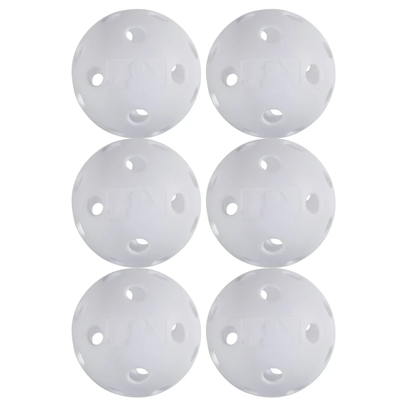 Franklin Sports Plastic Baseballs - Indestruct-A-Ball Plastic Batting Practice Baseballs - Plastic Training Balls - MLB Official Size - White - 6 Pack, 9 inch (Baseball)