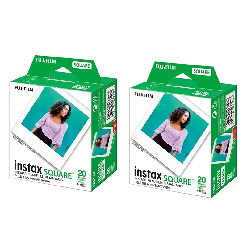 Fujifilm Instax Square Film Twin Pack - 40 Exposures White Frame