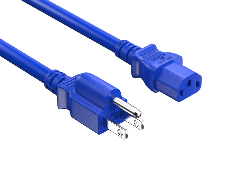 Cable Leader 4ft 18AWG Universal C13 to NEMA 5-15P Power Cord Blue