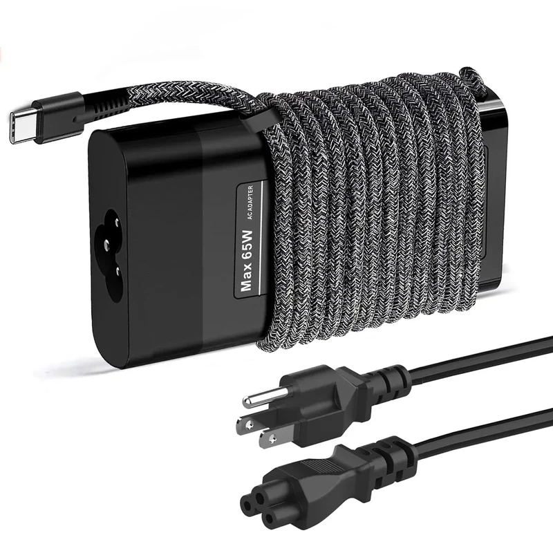 New Slim for HP 65W Laptop Charger USB C,Replacement for HP Envy X360,Spectre x360,Elitebook 840,HP Computer Chromebook,Zbook,Elite x2,ProBook,Pavilion Travel Type C Power Cord Ac Adapter