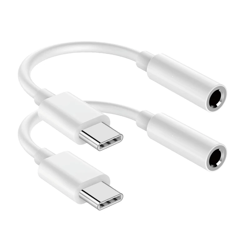 ZENVAN USB-C to 3.5mm Audio Adapter - iPhone 15-17, Galaxy S23-25 - White