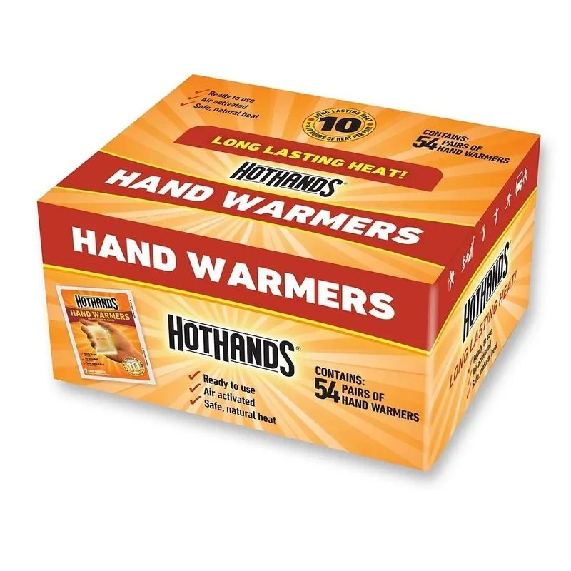 HotHands 54-Count Hand Warmers, Long Lasting, Safe, Natural, Odorless, Air Activated