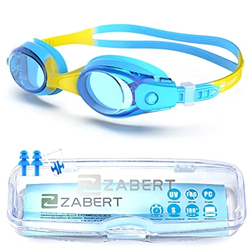 ZABERT K5 Girls Swimming Goggles, Diamond Decor Swim Goggles for Kids Blue