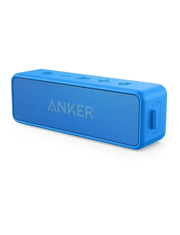 Anker SoundCore 2 12W Portable Wireless Bluetooth Speaker: Better Bass, 24-Hour Playtime, 66ft Bluetooth Range, IPX5 Water Resistance & Built-in Mic, Dual-Driver Speaker (Renewed)