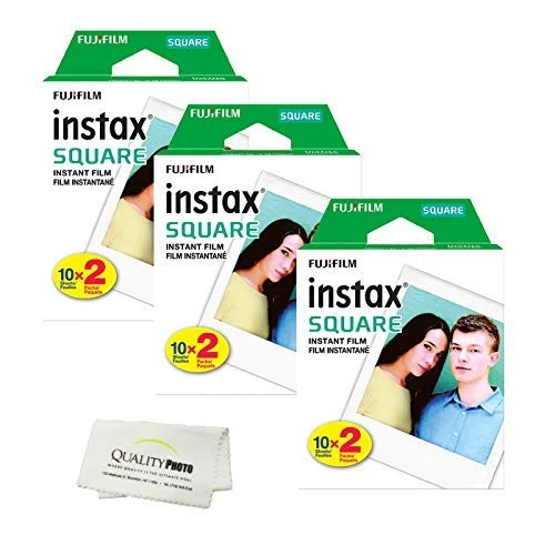 Fujifilm Instax Square Instant Film 60 Sheets + Cloth - 86x72mm