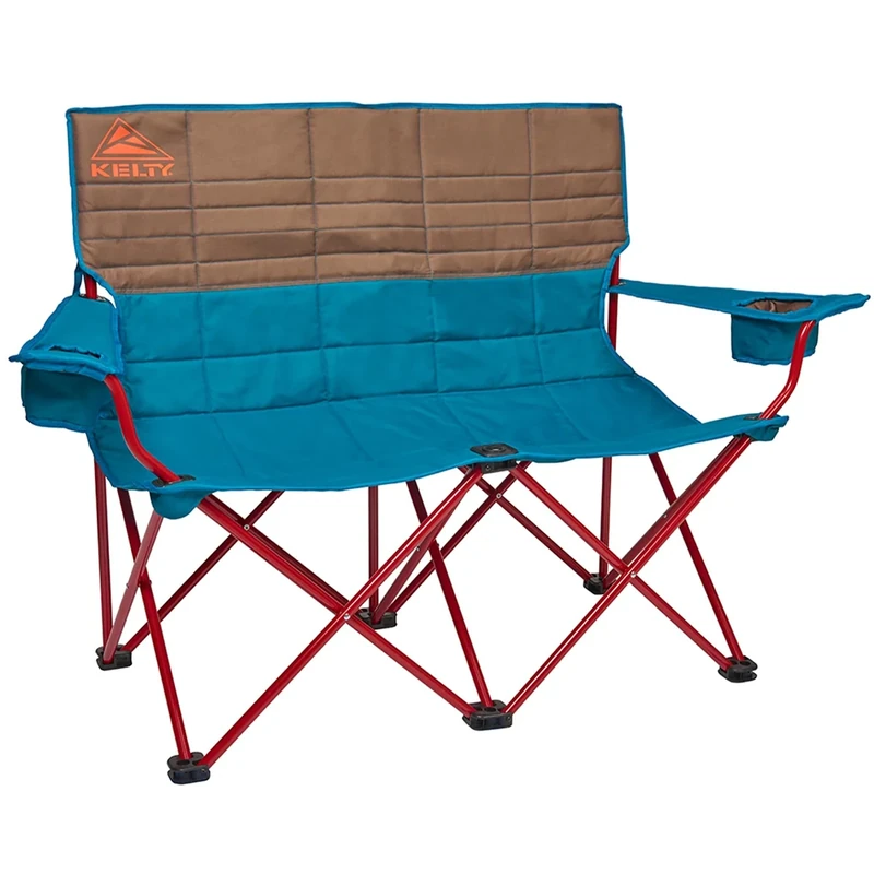 Kelty Loveseat Oversized 2-Person Heavy Duty Folding Camp Chair, Double Seat for Soccer Games, Tailgating, Beach Days (Regular Height/Deep Lake)