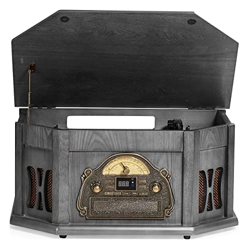 ORCC Bluetooth Turntable - 3 Speed Vinyl Player, Speakers, CD, USB