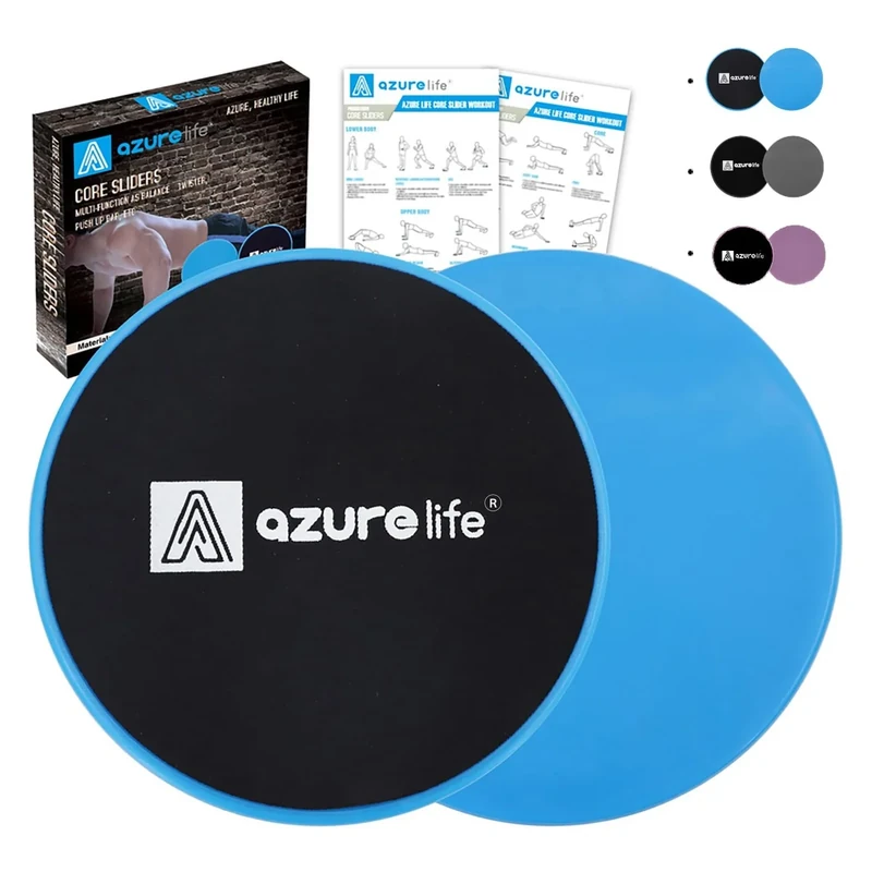 A AZURELIFE Exercise Core Sliders, Dual Sided Exercise Gliding Discs Use on Carpet or Hardwood Floors, Light and Portable, Perfect for Abdominal&Core Workouts - Image 1