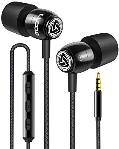 LUDOS Clamor Wired Earbuds - Noise Isolating, Mic, Volume, Foam Bass