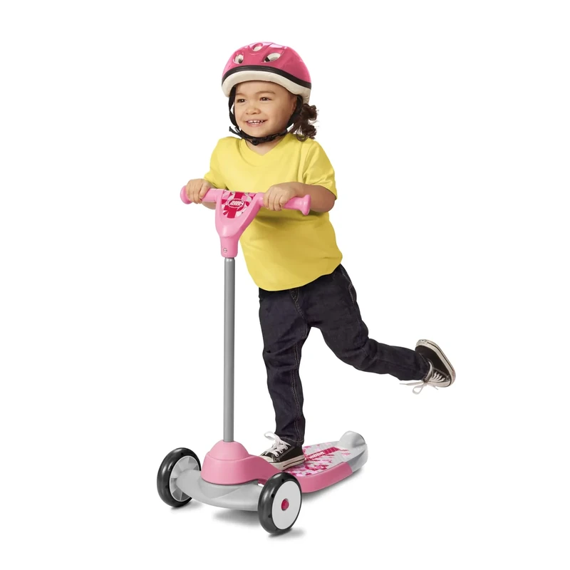 Radio Flyer My 1st Scooter, Pink, for Kids 2-5 Years Old, Extra Wide Base for Balance, 2 Front Wheels for Added Stability, Easy to Use Foot Brake, 3 Wheel Scooter for Kids, (Amazon Exclusive)