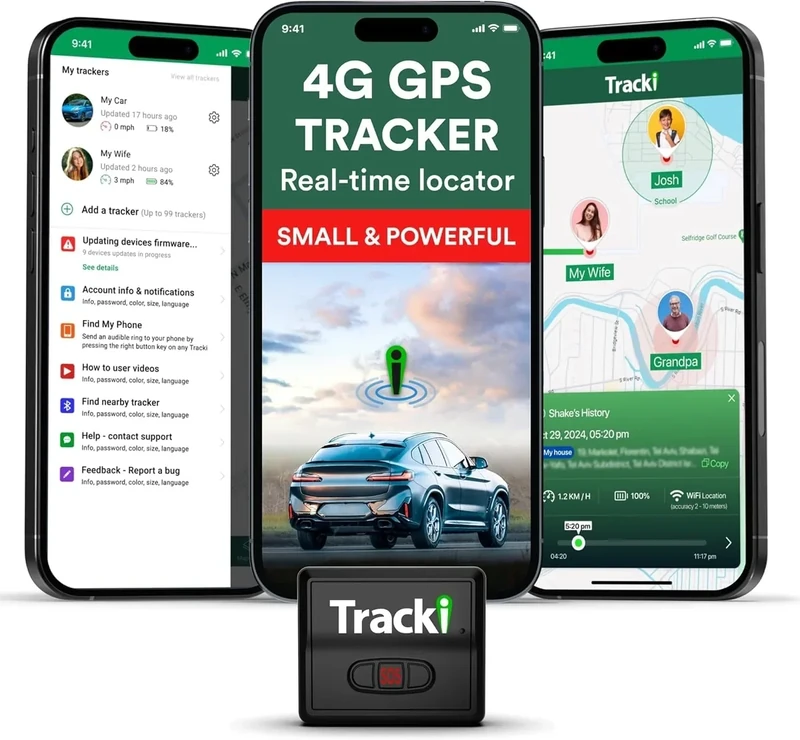 Tracki GPS Tracker for Vehicles - Real-Time 4G LTE Mini with App
