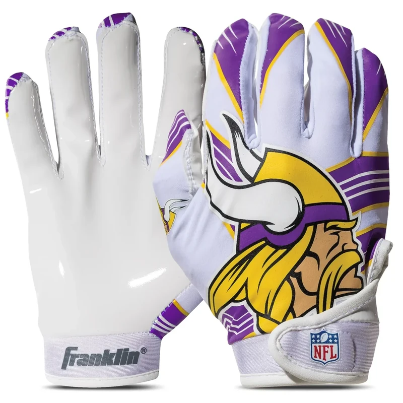 Franklin Sports NFL Minnesota Vikings Youth Football Receiver Gloves - X-Small/Small