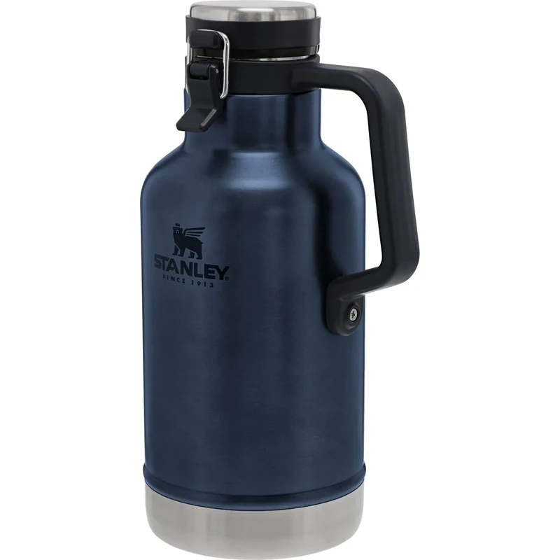 Stanley Classic Easy-Pour Growler 64 oz | Keeps Beer Cold or Coffee Hot | Leakproof Steel Lined Lid and Easy to Carry Handle | Insulated Stainless Steel | BPA-Free | Nightfall