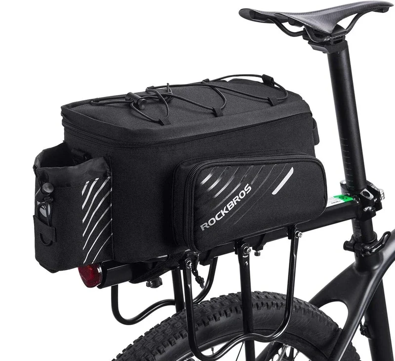ROCKBROS Bike Rack Bag Bicycle Bag Trunk Rear Rack Bag Bike Panniers Bike Accessories Basket Storage Luggage Saddle Shoulder Bag 13L for E bike, Bicycle With Rain Cover Biking Accessories Gear
