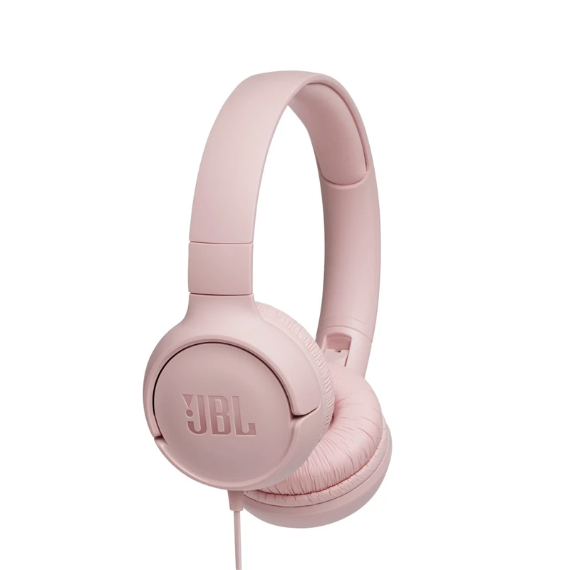 JBL Tune 500 Wired On-Ear Headphones - Pure Bass, Foldable, Pink