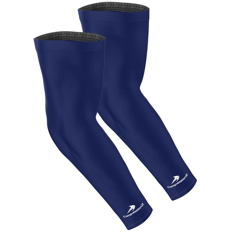 CompressionZ Youth Sports Arm Sleeves | Kids Cooling UV50+ Protection Volleyball Football Basketball Baseball - Boys & Girls Navy Pair Medium