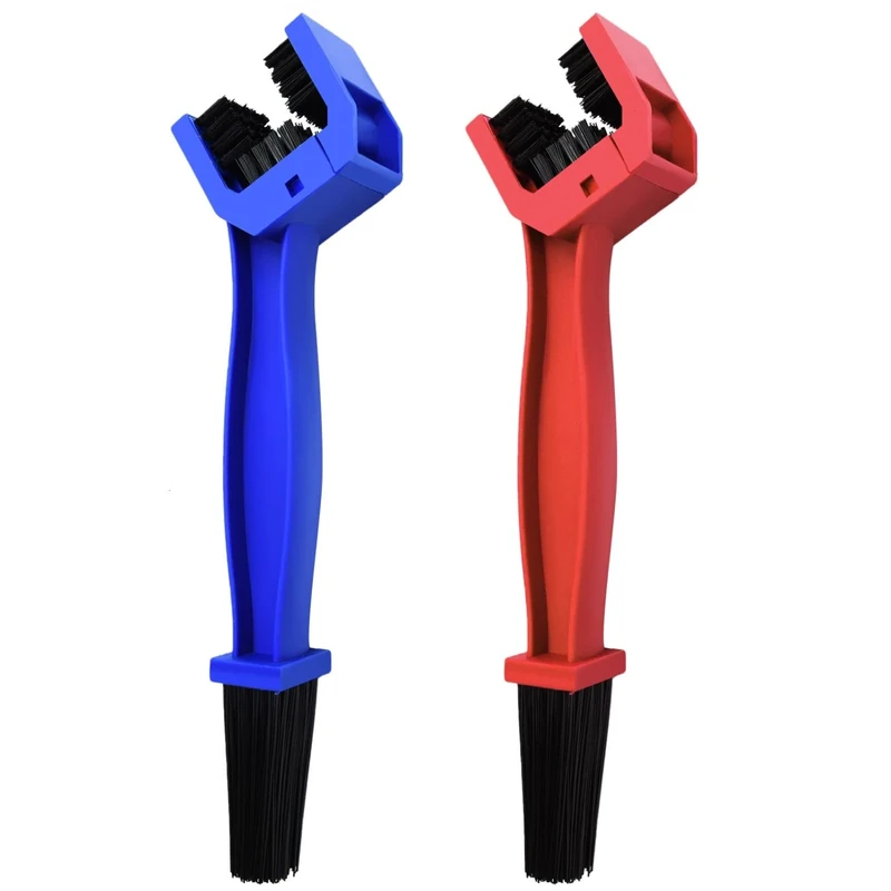 WEFOO Bike or Motorcycle Chain Washer, Cleaning Brush 2 Pcs (Color, Blue and Red)