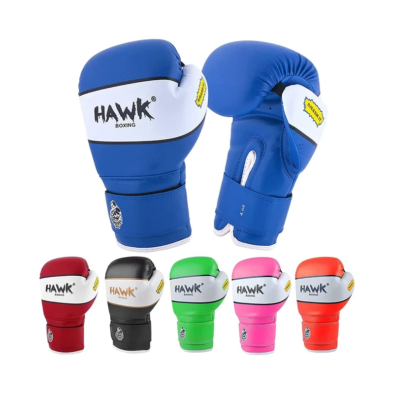 Kids Boxing Gloves for Kids Children Youth Punching Bag Kickboxing Muay Thai Mitts MMA Training Sparring Gloves (Blue, 6 oz)