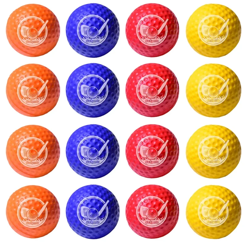GoSports Foam Golf Practice Balls - 16 Pack Realistic Feel and Limited Flight Use Indoors or Outdoors