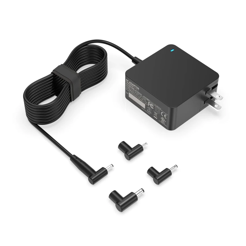 Dexpt 65W/45W/33W Round-Port Charger for Asus Laptops - LED, 7.5ft