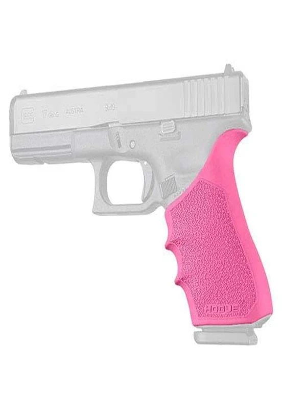 Hogue HandAll Beavertail Rubber Grip Sleeve for GLOCK 17, 18, 19X, 20, 21, 22, 24, 31, 34, 35, 40, 41, 45, 47 (Gen 1, 2 & 5), Pink - 17027