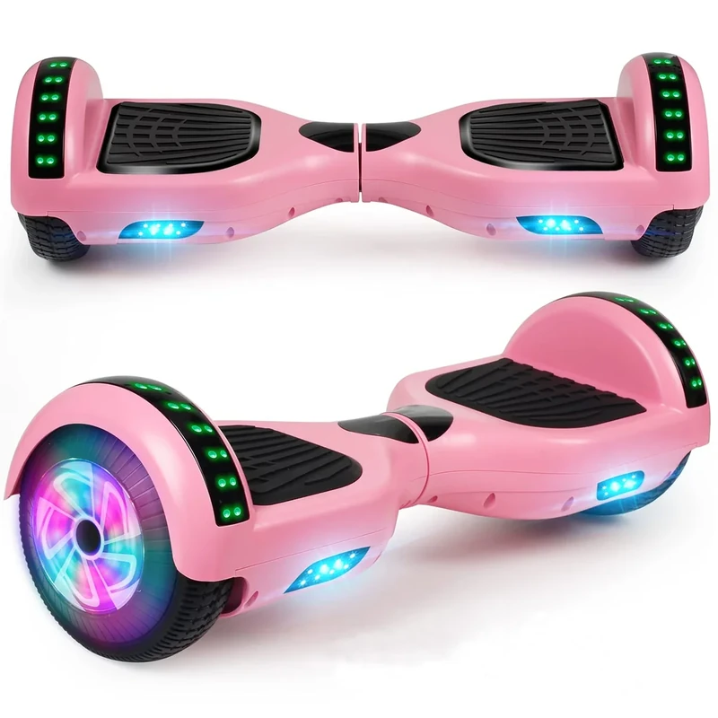 LIEAGLE Hoverboard, 6.5" Self Balancing Scooter Hover Board with Many Certified Wheels LED Lights for Kids Adults(A02 Pink)
