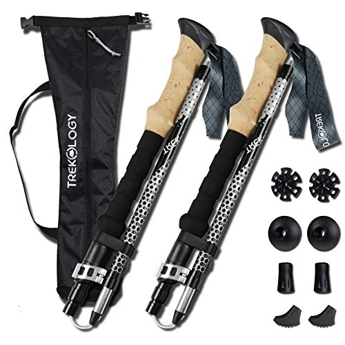 Trekology Trek-Z Collapsible Hiking & Trekking Poles - Balance Support for Seniors, Women, and Men, 2pc Per Set