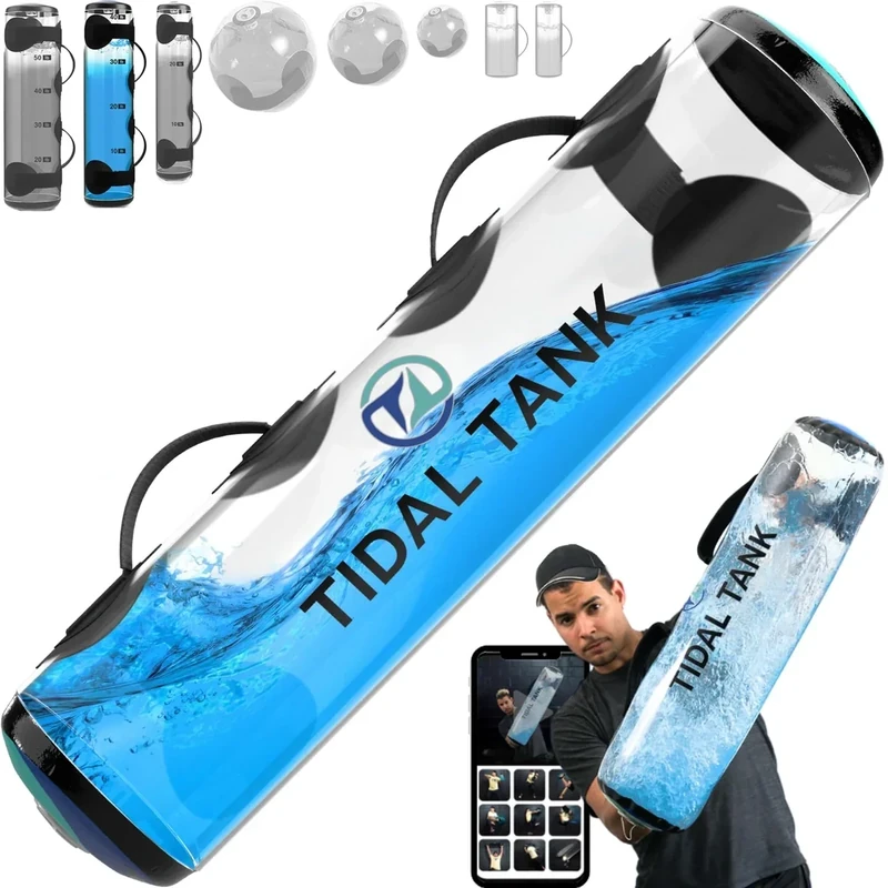 Tidal Tank Classic - Aqua Bag with Water, Sandbag Weighted Workout Equipment for Strength Training Adjustable Weights for Core Stability, Free App for Full Body Workout - up to 49 lb