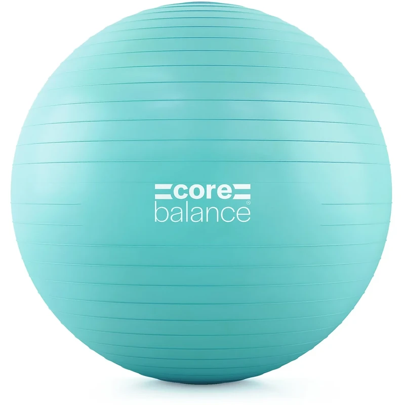 Core Balance Exercise Ball for Workouts, Anti-Burst and Slip Resistant, Swiss Yoga Ball for Pregnancy, Stability, Fitness and Physical Therapy, 4 Sizes, with Pump (25" / 65cm Teal)