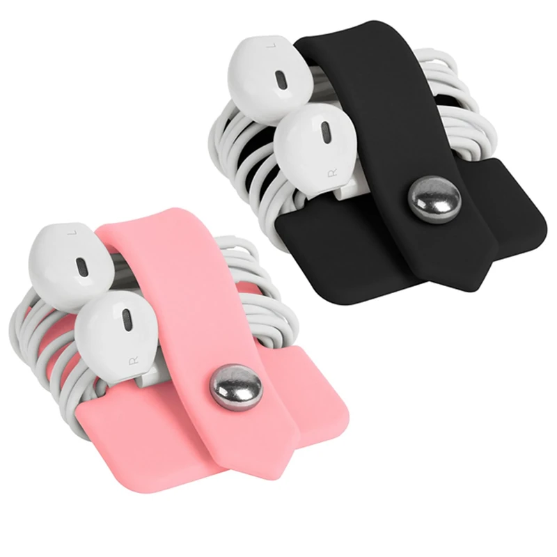 ELFRhino Silicone Earphone Organizer Earphone Wrap Winder Headphone Cord Organizer Wrap Winder Manager/Cable Winder 2 Pieces