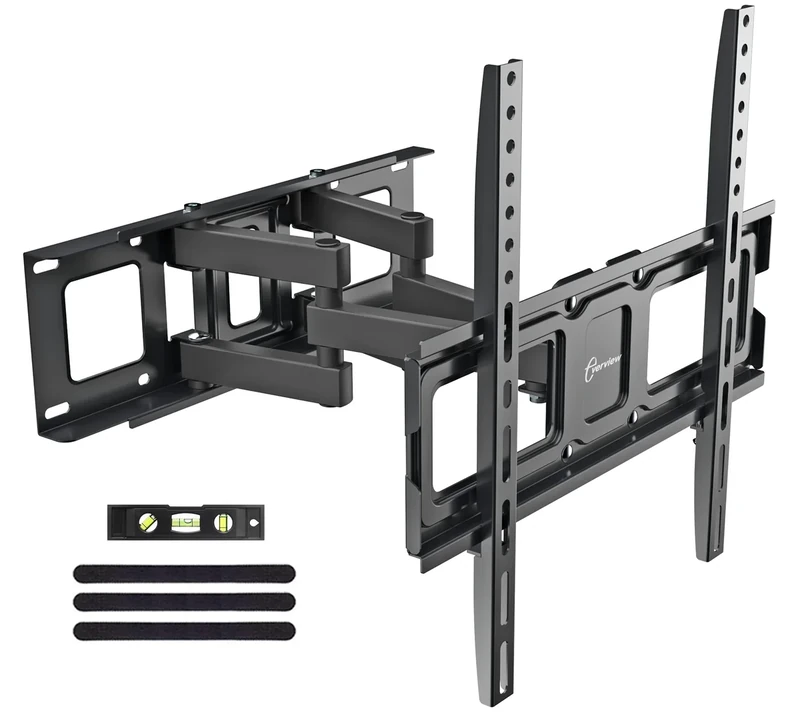 Dual Articulating Arms TV Wall Mount Bracket fits to Most 26”-65” inch LED,LCD,OLED Flat Panel TVs, Tilt Full Motion Swivel 14.1" Extension, Max VESA 400X400mm,80lbs,Fits 12/16" Wood Stud by EVERVIEW