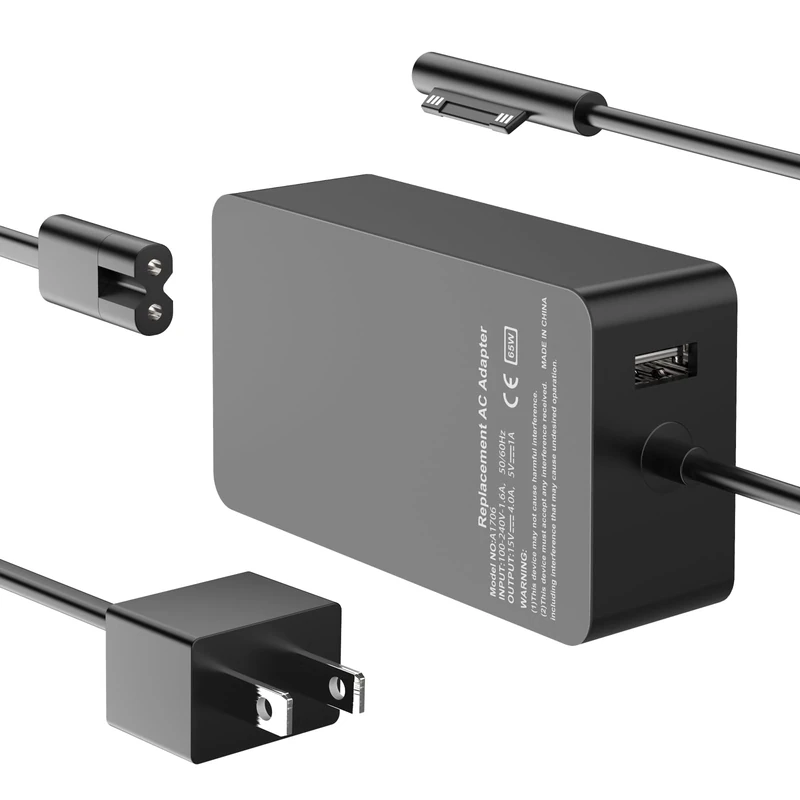 GAKUS 65W Surface Pro Charger - 10ft Cord for Pro 3-9 & Book